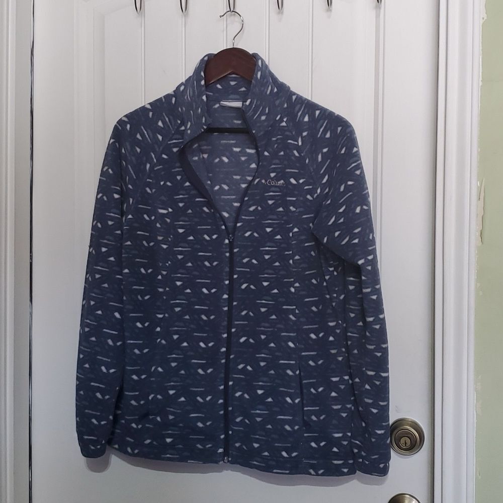 Columbia Sawyer Rapids Printed Full Zip Fleece Zip pocket’s Drawstring L - Picture 3 of 8